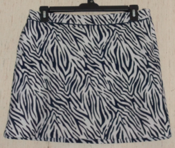New Womens Greg Norman Black &amp; White Zebra Print Skort W/ Pockets Size 10 - £25.69 GBP