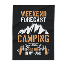 Personalized Fleece Blanket | Camping Meme | Weekend Forecast: Camping with Cold - £19.70 GBP+