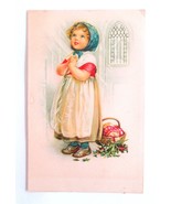 Trenton Cracker Co. OTC Color Litho Trade Advertising Post Card Girl Pra... - $3.95
