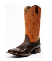 Cody James Men&#39;s Melbourne Cognac Leather Broad Square Toe Western Boots - $165.74