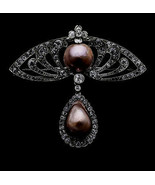 Victorian 2.10ct Rose Cut Diamond Pearl Wedding Women&#39;s Brooch Thanks Gi... - £354.90 GBP