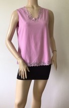 Coldwater Creek Sz.L  Lilac-shade (Pinky Purple) Lace Detail Sleeveless Top - £7.81 GBP