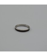 Sterling Silver Band Ring w/ Embedded Black Enamel Stamped 925 Size 11 - £15.40 GBP