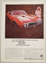 1967 Print Ad Pontiac Firebird HO Red Convertible &amp; Pretty Lady Smiling - $13.48