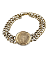 Vintage F Initial Chain Link Bracelet - £7.72 GBP
