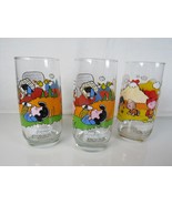McDonald&#39;s Camp Snoopy Peanuts Lot of 3 Charlie Brown Vtg Glasses 1965  ... - €10,54 EUR