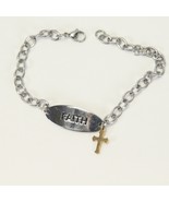 MA Faith 8&quot; Chain Bracelet with Cross Charm Stainless Steel - $288.44 MXN