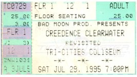 Vintage Creedence Clearwater Revival Ticket Stub July 21 1995 Tri Cities WA - £19.54 GBP