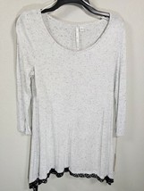 LC Lauren Conrad 3/4 Sleeve Heather Gray Speckled Trim Tunic Top Size XS NWT - £11.73 GBP