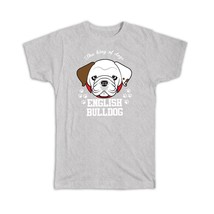 English Bulldog Cartoon : Gift T-Shirt Dog Pet Animal Cute Funny Canine - £20.03 GBP