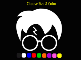 Harry Potter With Lightening Bolt Scar Vinyl Decal Sticker Choose Size Color - £2.26 GBP+