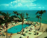 Poolside on the Coast of Southern Florida FL 1958 Chrome Postcard - $2.92