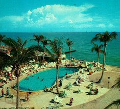 Poolside on the Coast of Southern Florida FL 1958 Chrome Postcard - £2.30 GBP