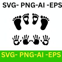 Cute Footprints PNG: baby feet handprints (Digital Download) - $32.10 MXN