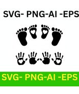 Cute Footprints PNG: baby feet handprints (Digital Download) - $32.10 MXN
