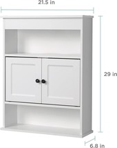 Bathroom Wall Cabinet Over The Toilet with 2 Doors 3 Shelves Medicine Cabinet - £53.51 GBP