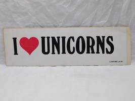 Vintage I Heart Unicorns Sky Ent La CA Bumper Sticker 9 3/4&quot; X 3&quot; - $465.69 MXN