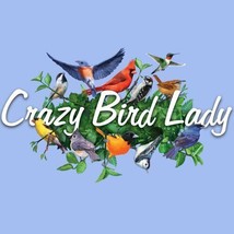 Crazy Bird Lady T-shirt S XL XXL Cotton Blue Nature Ladies Cut - £17.76 GBP