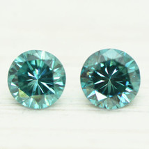 Round Cut Diamond Pair Fancy Green Color Loose Natural Enhanced VS2/SI1 0.79 TCW - £381.76 GBP