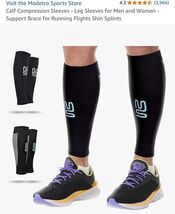 Modetro Sports Calf Compression Sleeves Relieves Shin Splints  Size Medium - $9.78