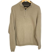 Cremieux Reversible Pullover Sweater Men&#39;s 1/4 Zip Cotton Brown Size XL Resort - £22.42 GBP
