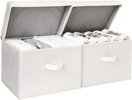 Storageworks Decorative Storage Boxes, Storage Basket With Lid And, And Ivory - $41.99