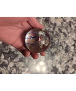 Vintage Paperweight Clear Round Art Glass Sphere intricate design Ball W... - $21.78