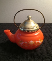 70s Avon Little Teapot with gold top and handle bath foam bottle (Lemon ... - $13.00