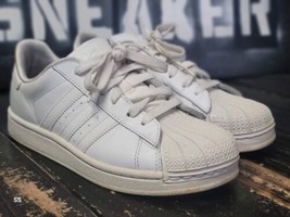 Pre-Owned Adidas Superstar All White Running Shoes Big Kid 5 Women 6.5 - $28.05