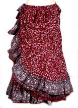 25 Yard Burgundy Tribal BellyDance Gypsy Layered Maharhani ATS Skirt~ - £80.41 GBP