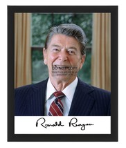 President Ronald Reagan Official Portrait Autographed 8X10 Framed Photograph - £15.65 GBP