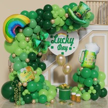 St. Patricks Day Balloon Arch Kit 157Pcs Green Gold Lucky One Balloon Garland Sh - £21.02 GBP