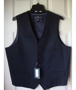 New Hart Schaffner Marx Men&#39;s Herringbone Wool Vest Navy Size L - $92.66 CAD