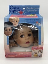 Vtg 1995 Fibre Craft Doll Porcelain Head &amp; Hands Set W/Pattern  - £7.59 GBP