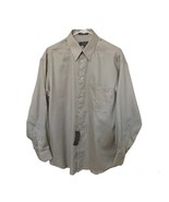 Crazy Horse A Claiborne Company Long Sleeve Button Down Shirt Large Beig... - $24.19