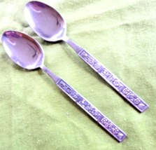 Oneida Northland Stainless Spring Fever Pattern 2 Teaspoons 6 1/8&quot; Korea #73363 - $10.88