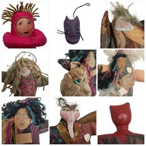 Unusual Artesian Dolls Lot Folk Art signed Sharon Snoeynk Decorative Art Figures - £72.11 GBP