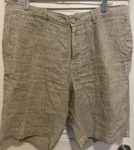 Tommy Bahama Shorts Men’s 36 Blue Striped Relax Flat Front 100% Linen Ch... - $19.79