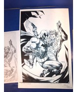 Jim Lee Batman Joker blue line scanned pencils with original inks 11x17 - $127.71