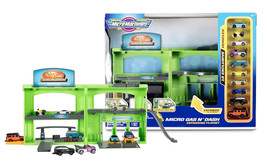 MicroMachines Micro Gas N&#39; Dash Expanding Playset with 10 Exclusive Vehicles NIB - £19.88 GBP
