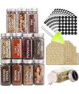 36 Glass Spice Jars with 703 Spice Labels, Empty Square Spice Bottles 4 ... - $53.39 CAD