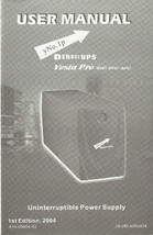 OWNERS BUIDE direct ups vesta pro 400 600 800 USERS MANUAL yNo.1p power ... - £15.10 GBP