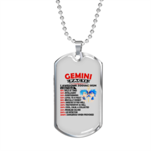 Gemini Facts Black  Zodiac Necklace Stainless Steel or 18k Gold Dog Tag 24&quot; Cha - £38.04 GBP+