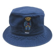 Polo Ralph Lauren Embroidered Bear Navy Bucket Hat Adult Size L/XL NEW - £43.79 GBP