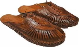 Mens Kolhapuri Leather chappal Jesus BOHO ethnic flat Sandals HT19 US size 7-12 - £33.80 GBP