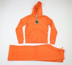 NOS Vintage 90s Juicy Couture Womens Large Terry Cloth Track Suit Orange USA - $395.95