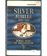 1977 Silver Jubilee Royal Map of Succession-Bartholomew-Queen Elizabeth II - $13.67 CAD