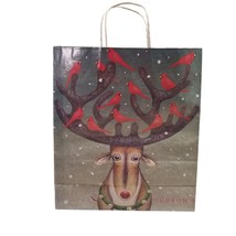 Hudson’s Department Store Reindeer Cardinals Holiday Christmas Shopping Bag 1999 - £15.70 GBP