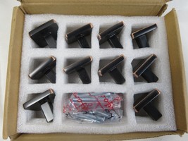 Square Cabinet Knob Oil Rubbed Bronze Pull Handle 1.125&quot; 10-Pack with Sc... - $18.99
