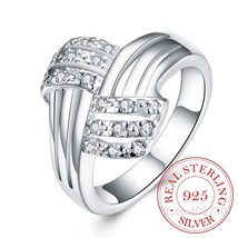 Dropship 925 Sterling Silver Rings for Women Fashion Jewelry,Women&amp;Men Twisted C - £7.38 GBP